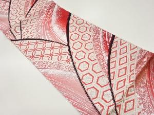 古典柄に花模様織出し全通袋帯